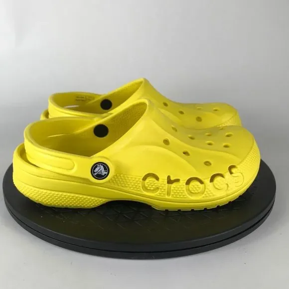 Crocs Baya Clogs Yellow Waterproof Slip On Sandals Women’s Size 7 - Picture 4 of 12